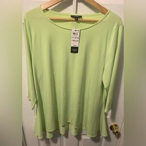 NWT ALFANI XXL LIME SHERBERT HI LOW LONG SLEEVE SHIRT